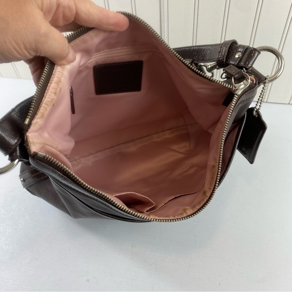Coach Women’s Park Soft and Patent Brown‎ Leather Shoulder Satchel Bag Purse - Picture 10 of 15